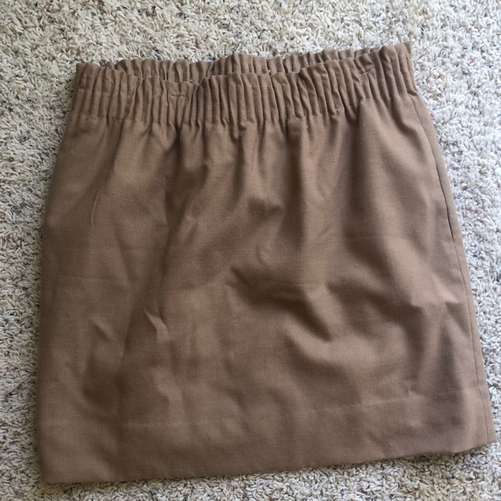 Brown/tan J. Crew paperbag skirt